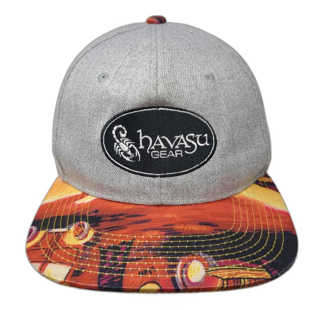 Crown Havasu Gear Snapback Hat Gray One Size Desert Scorpion Sunset Graphic